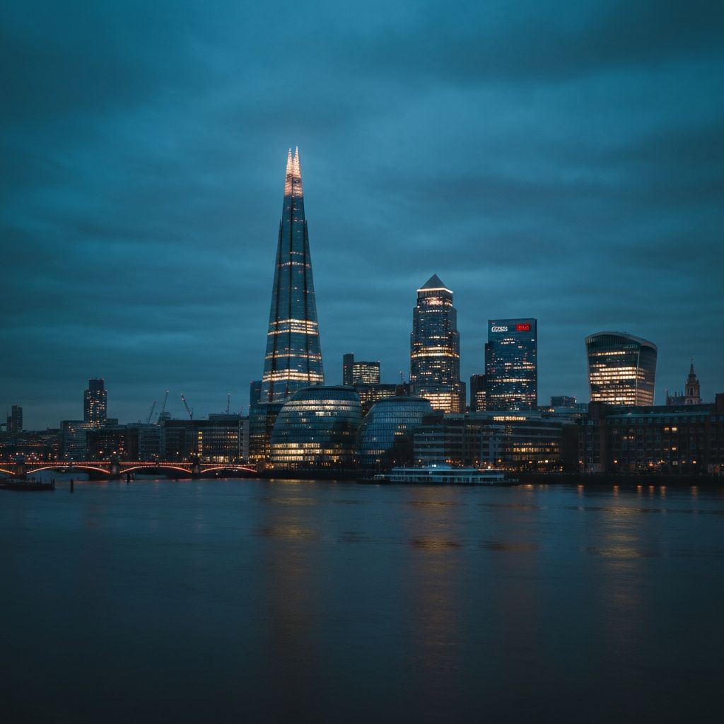 London financial district skyline